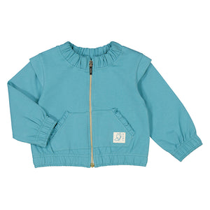 Mayoral Girls Fleece Zip Pullover - Emerald