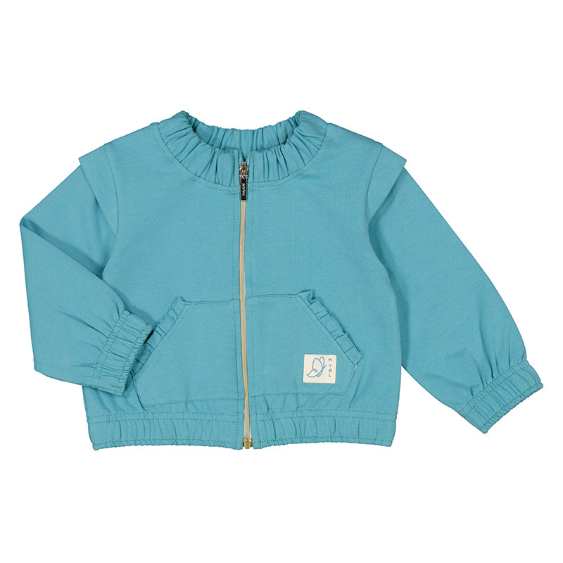 Mayoral Girls Fleece Zip Pullover - Emerald