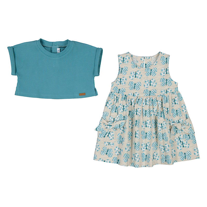 Mayoral Girls 2 PC Dress - Emerald