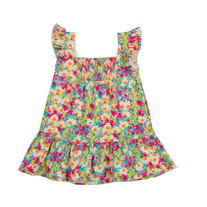 Mayoral Girls Floral Printed Dress - Agate