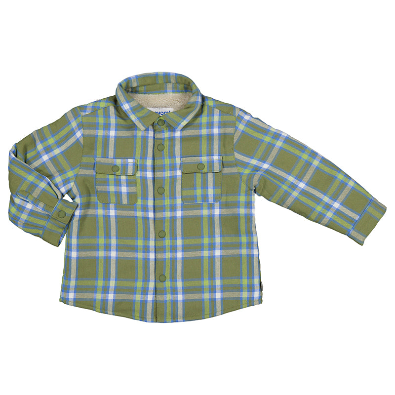 Mayoral Baby Boys Checked Lined Overshirt - Forest