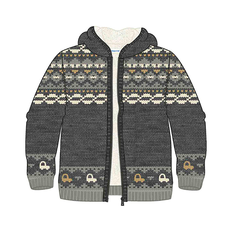 Mayoral Baby Boys Sherpa Lined Zip-Up Sweater - Pencil