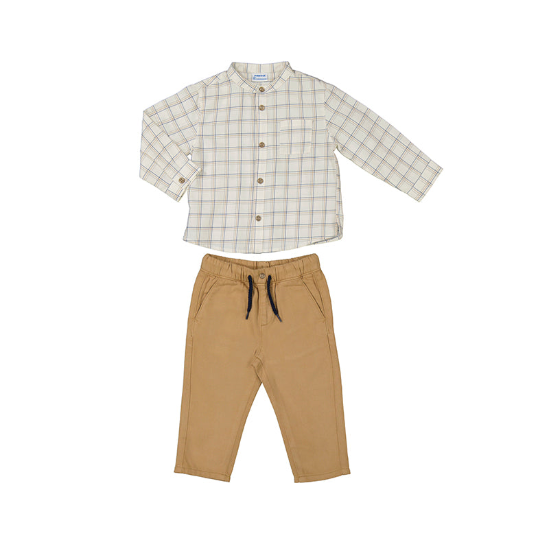 Mayoral Baby Boys Pant & Shirt Set - Toffee