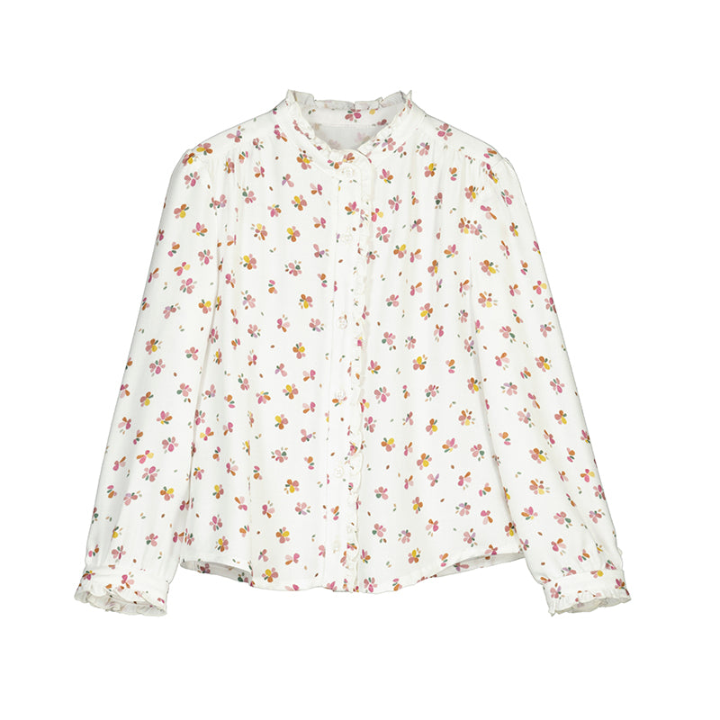 Mayoral Girls Floral Printed Blouse - Natural