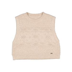 Mayoral Girls Knit Vest - Sand