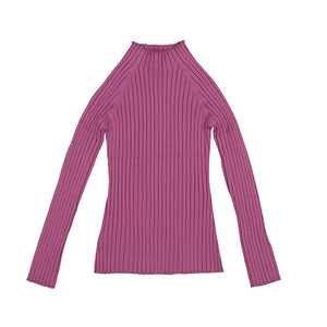 Mayoral Youth Girl Rib Mock Neck Sweater - Mauve