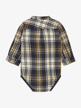 Load image into Gallery viewer, Minymo Baby Boys Long Sleeve Flannel Plaid Bodysuit - Parisian Night
