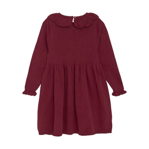 Minymo Girls Long Sleeve Knit Dress - Rio Red