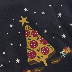 Minymo Long Sleeve Festive Pizza T-Shirt - Navy Blue