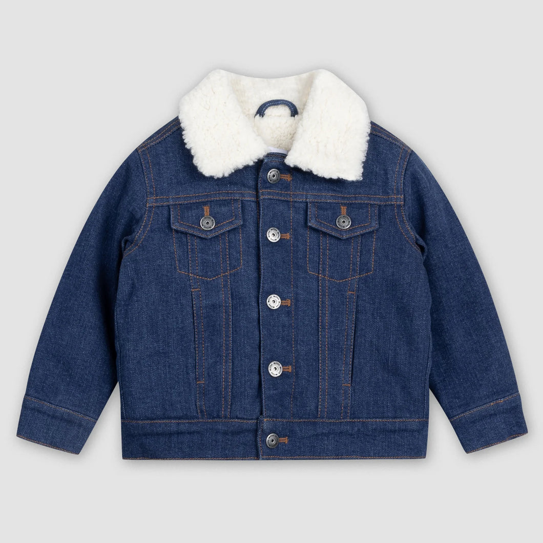 Miles the Label Classic Blue Sherpa-Lined Denim Jacket