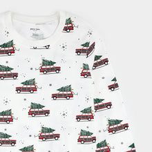 Load image into Gallery viewer, Petit Lem Women&#39;s Festive Cars Print on Off-White PJ Set
