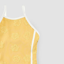 Load image into Gallery viewer, Miles the Label Girls Hibiscus Print on Golden Hour Plush Swimsuit
