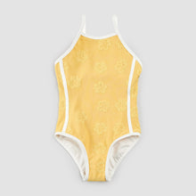 Load image into Gallery viewer, Miles the Label Girls Hibiscus Print on Golden Hour Plush Swimsuit
