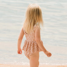 Load image into Gallery viewer, Petit Lem Girls Ditsy Daisies Print on Wild Rose Skirted Swimsuit
