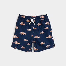 Load image into Gallery viewer, Petit Lem Boys Clownfish Print on Dress Blues Swim Trunks
