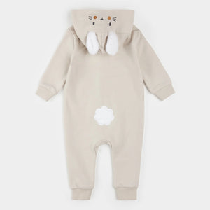 Petit Lem Baby Hooded Bunny Crème Playsuit