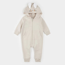 Load image into Gallery viewer, Petit Lem Baby Hooded Bunny Crème Playsuit
