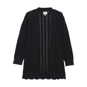 Creamie Girls Long Knit Cardigan - Black