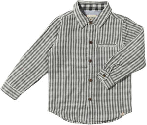 Me & Henry Boys Atwood Woven Shirt (Lined) - Cream/Black Stripe