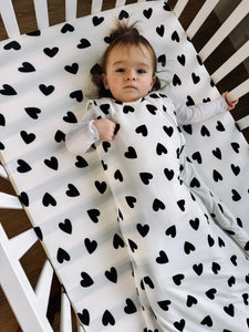 Bambi & Birdie Sleep Sack - Black Heart (1.5 tog)