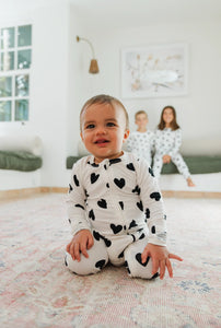 Bambi & Birdie Baby Zipper Sleeper - Black Heart