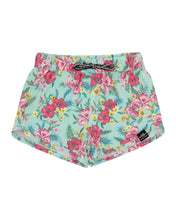 Load image into Gallery viewer, Feather 4 Arrow Girls Castaway Beach Short - Teal Tropics
