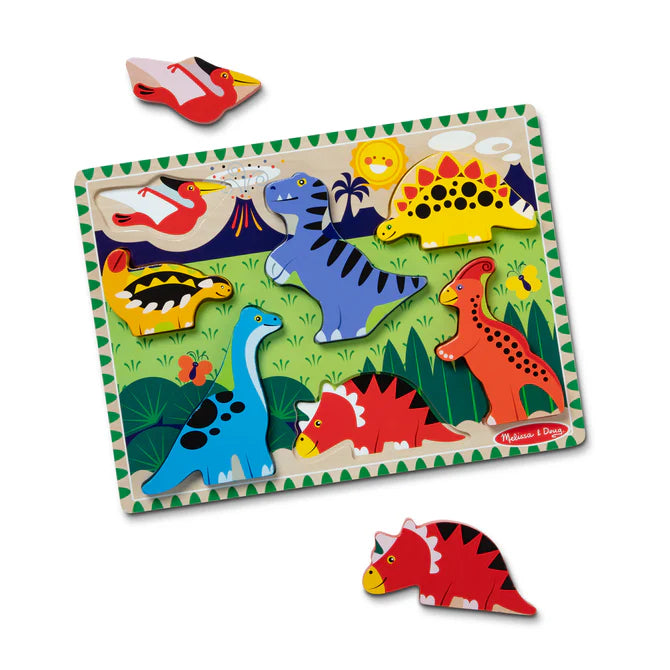 Melissa & Doug Dinosaurs Chunky Puzzle - 7 Pieces