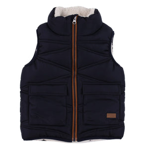 Nano Boys Quilted Sleeveless Vest - Navy