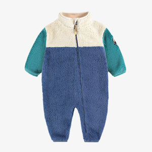 Souris Mini Baby Boys Sherpa Colorblock One Piece - Blue