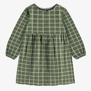 Souris Mini Girls Jersey Plaid Dress - Green