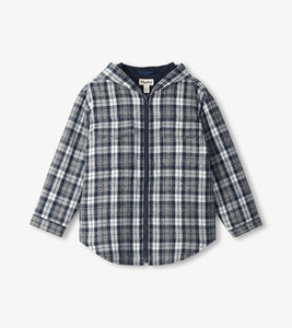 Hatley Boys Brushed Flannel Hoodie - Salute Plaid