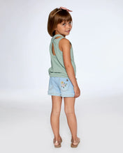 Load image into Gallery viewer, deux par deux Girls Organic Cotton Tank Top With Print - Olive Green
