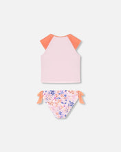 Load image into Gallery viewer, deux par deux Girls Two Piece Rashguard Swimsuit - Lavender Printed Fields Flowers
