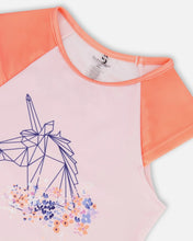 Load image into Gallery viewer, deux par deux Girls Two Piece Rashguard Swimsuit - Lavender Printed Fields Flowers
