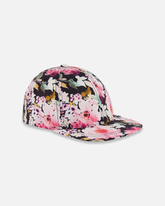 deux par deux Girls Printed Cap - Big Watercolour Flowers