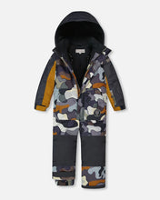 Load image into Gallery viewer, deux par deux Boys One Piece Snowsuit - Dark Gray Printed Camo
