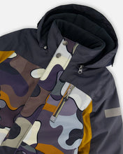 Load image into Gallery viewer, deux par deux Boys One Piece Snowsuit - Dark Gray Printed Camo
