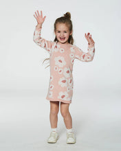 Load image into Gallery viewer, deux par deux Girls Jacquard Retro Flower Knit Dress - Light Pink
