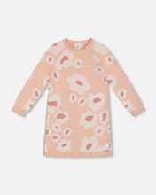 Load image into Gallery viewer, deux par deux Girls Jacquard Retro Flower Knit Dress - Light Pink
