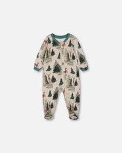 Load image into Gallery viewer, deux par deux Baby Organic Cotton One Piece Pajama - Gray Mix Printed Reindeer
