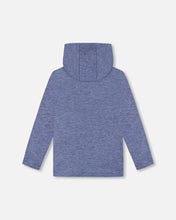 Load image into Gallery viewer, deux par deux Boys Super Soft Brushed Hooded T-Shirt w/Dino Skateboard Print - Blue
