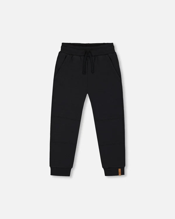 deux par deux Boys Fleece Sweatpants With Pockets Black