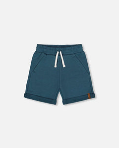 deux par deux Boys French Terry Short - Teal