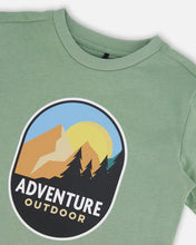 Load image into Gallery viewer, deux par deux Boys Organic Cotton Graphic Tee - Sage And Multi
