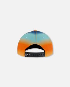 deux par deux Boys Printed Cap - Navy Blue, Turquoise, And Orange