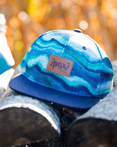 deux par deux Boys Printed Cap - Blue Wave And Black