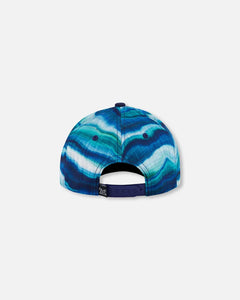 deux par deux Boys Printed Cap - Blue Wave And Black