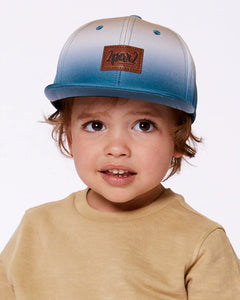 deux par deux Boys Printed Cap - Blueish Grey & Beige Gradient