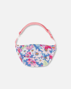 deux par deux Girls Printed Fanny Pack - White, Pink, And Green Flowers