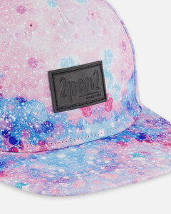 deux par deux Girls Printed Cap - Pink With Bubble Effects